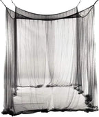 Canopy Bed Curtains Black/White/Beige Elegant Lace Canopy Curtain for Double King Size Bed(Black)