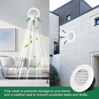 Soffit Vents 6 Inch, Round Exhaust Air Vent Cover with Built-in Fly Screen for Bathroom Kithchen Office Home, White 2P