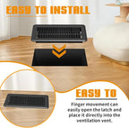 2 Pack Floor Register 4 x 10'', Floor Vent Cover with Air Vent Filter Mesh Catcher, Adjustable Heater Vent Covers for Walking, Premium Metal, Black