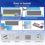 Air Vent Filters, 12"X90" Cut to Size Air Filter Material, MERV 8 Electrostatic Air Filter Roll, Blue & White Vent Filters for Home Floor, Rv Ac Vent, Ceiling, Refrigeration, HVAC Furnace Vent, Etc
