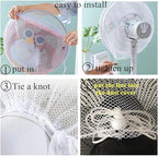 2 Pack-18" Fan Safety Protection Cover,Kid Children Finger Protect Fan Net Guard,Washable Pedestal Fans Dustproof Covers,Summer Fans Safety Dust Covers for Parents of Toddlers(1pcs/Black+1pcs/White)