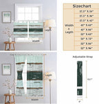 Blue Teal Kitchen Curtains 36 Inch Length, Small Window Curtains Tab Top, Vintage Wooden Retro Art Farmhouse Barns Light Filtering Short Window Treatments Tier Drapes 27.5"x36" 2 Panel