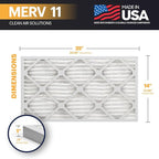BNX TruFilter 14x25x1 Air Filter MERV 11 (6-Pack) - MADE IN USA - Allergen Defense Electrostatic Pleated Air Conditioner HVAC AC Furnace Filters for Allergies, Dust, Pet, Smoke, Allergy MPR 1200 FPR 7