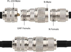 10 Pack N Male to UHF Female SO-239 Connector Adapter N Connector to PL-259 SO239 RF Coaxial Cable Adapter
