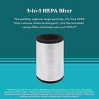 HoMedics TotalClean 3-in-1 True HEPA Filter Replacement for Air Purifier HoMedics AP-T40, AP-T40WT, AP-T43-WT, AP-T45-BK and AP-T45-WT, True HEPA Filter Removes Up to 99.97% of Airborne Particles