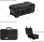 MEIJIA Premium Waterproof Hard Compact Rolling Camera Case with customizable fit foam and wheels,Full Protection with Light&Convenient Design,21.7"x14.1"x8.8",Elegant Black