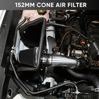 6" 152mm Cold Air Intake Filter Clamp-On Replacement High Flow Inlet Air Filter High Performance Washable Cone Filter 7" Tall Black