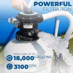 XtremepowerUS 16" Sand Filter Swimming Pool 3/4 HP Pool Pump Timer 15,000GAL Above Ground Pool Set