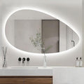 JSLJDM 500X500 mm Illuminated Backlit LED Bathroom Mirror, Wall Mounted Multifunction Bathroom Vanity Mirror with Lights and Demister Pad, Energy-Saving Illuminated Smart Mirror