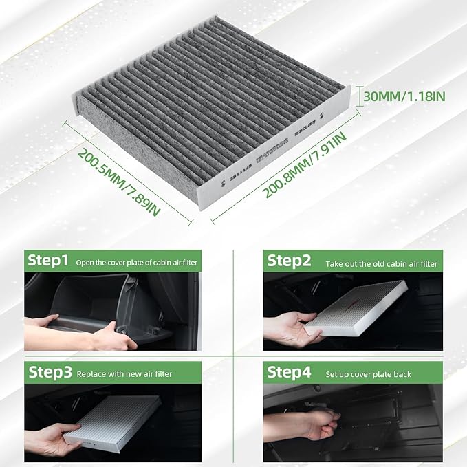 CF11182 Cabin Air Filter With Activated Carbon Compatible with Honda Civic 2016-2022,CR-V 2017-2022,CR-Z 2011-2016,FIT 2009-2020,HR-V 2016-2022,Insight 2010-2022,Odyssey2018-2022(3 Pack)