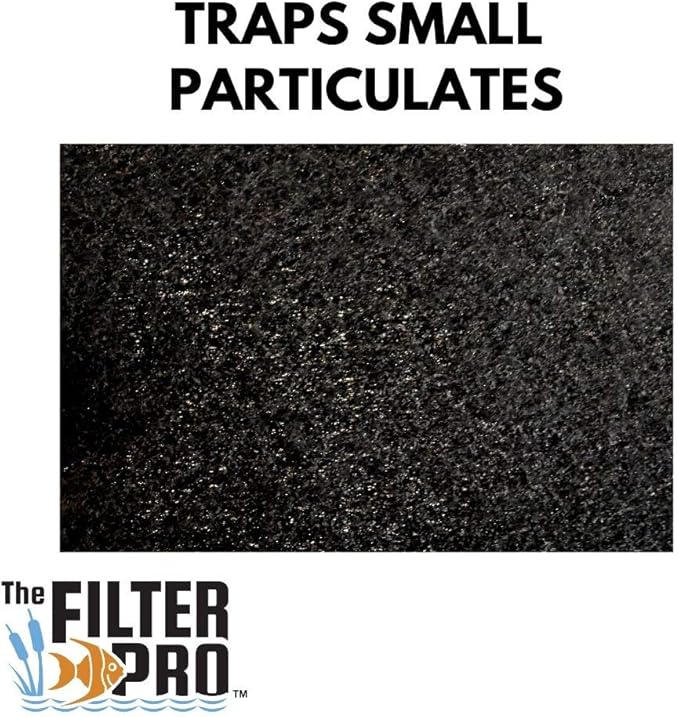 Carbon Fine Filter Media, 3/8" Thick, 12" x 12" Pads, 5 Pack, Perfect for Aquariums, Ponds or Water Gardens, Made in USA