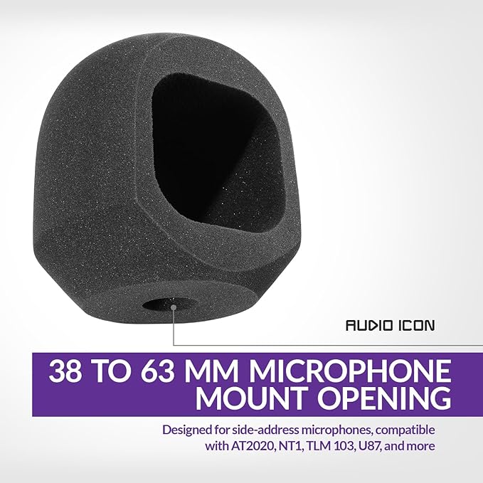 Soundbox Vocal Recording Isolation Booth | Portable Microphone Shield, Pop Filter for Studio-Quality Sound for Singing, Podcasting, Acoustic High-Density Foam Ball, Mic Soundproof Box (Classic Black)