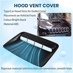 Car Universal Hood Vent Air Outlet Cover Compatible For Infiniti Compatible For Mazda And Tesla Hood Scoop Air Flow Intake Vent Cover