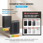 Smilyan 1 Set HEPA 116130 Filter H Replacement for Winix 5500-2 Plasmawave Air Purifier and Models AM80, 1 Set Ture HEPA Filter and Carbon Filter Combo Pack