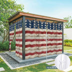 4th of July Outdoor Curtains for Patio USA Flag Independence Day Vintage Waterproof Outside Curtains with Grommet Top Weatherproof Curtain for Cabana Pergola Gazebo, 2 Pack, 54" W x 84" L