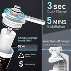 Frizzlife TAM3 Under Sink Inline Water Filter - Alkaline PH+ Remineralization, NSF/ANSI 42 Certified, Adjust Taste & PH, Restore Essential Minerals, 1/4" Pipe Fits for Reverse Osmosis Systems