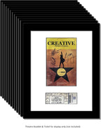 Creative Picture Frames 12Pk11X14-W Black Theatre Frame With White Matting, Holds 5.5X8.5-Inch Media Plus Ticket Including Installed Wall Hanger (Theatre Bill Not Included, Pack Of 12)