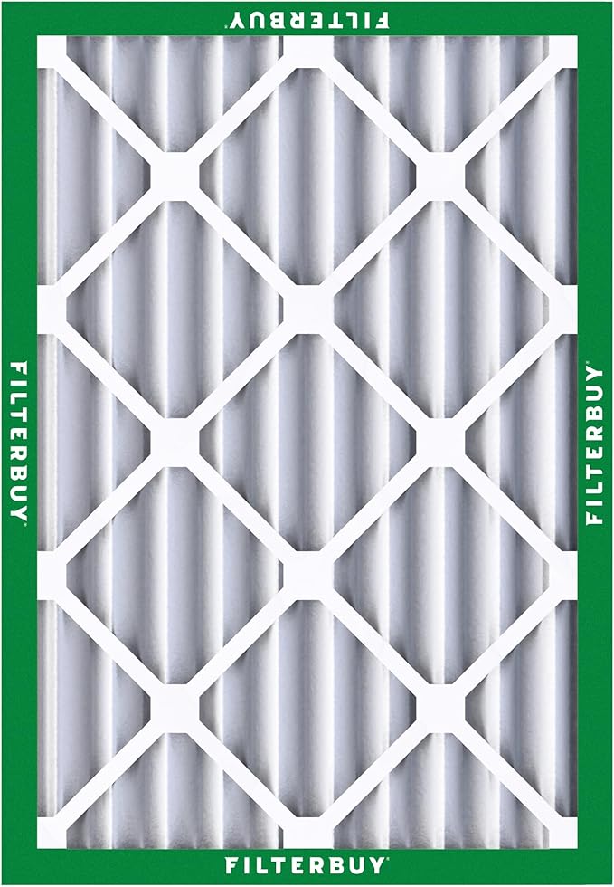 Filterbuy 20x23x4 Air Filter MERV 8 Essential Dust & Allergy Defense (3-Pack), Electrostatic Pleated HVAC AC Furnace Filters Replacement, Made in USA (Actual Size: 19.50 x 22.50 x 3.63)