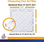 Filter King 17.5x17.5x1 Air Filter | 4-PACK | MERV 13 HVAC Pleated A/C Furnace Filters | MADE IN USA | Actual Size: 17.5 x 17.5 x .75"