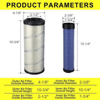 11013-7044 11013-7045 Outer Inner Air Filter for Kohler 25 083 01-S 25 083 04-S 841497 821136 M131803 M131802 Kawasaki 11013-7020 11013-7019 AF25552 AF25551