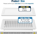 Magnetic Vent Covers with Vent Screen 7x13 Inch, White Mesh Vent Covers for Floor, Wall, Ceiling Air Vents to Block Dust, Pet Hair, Fits Standard HVAC Floor Registers in Home, RV, 3 Pack
