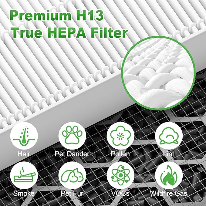 5510 5520 Replacement Filter Q for WINIX 5510 5520 PlasmaWave Air Purifier, H13 True HEPA and Activated Carbon Filter Combo Pack, Part # 1712-0123-00, 1 Set