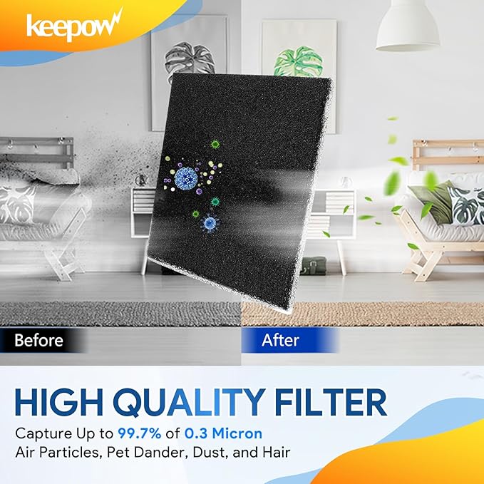 KEEPOW 10 Pack CF-1 Hepa Filter Replacement Compatible with Kenmore Sears Progressive CF-1, Progressive & Whispertone, Panasonic Models, Including 86883, 86880, 20-86883, 2086883, 8175084
