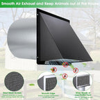 6 Inch Hooded Wall Vent with Screen and Damper,6 Inch Wall Exhaust Vent Cover Dryer Ventilation Cap Exterior for Kitchen Range Hood Air Exhaust,External Extractor w/Non Return Flap,Galvanized Steel