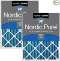 Nordic Pure 20x30x1 (Actual Size: 19 5/8 x 29 5/8 x 3/4) Pleated Air Filters MERV 7 Plus Carbon 2 Pack