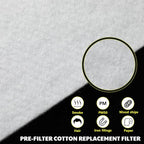 10 Pcs Pre-filter Cotton Replacement for Soldering Fume Extractor 14.4'' X 6.9'' Filter Refills Accessories for Contaminant and Smoke Removal Smoke Fume Absorber Filter