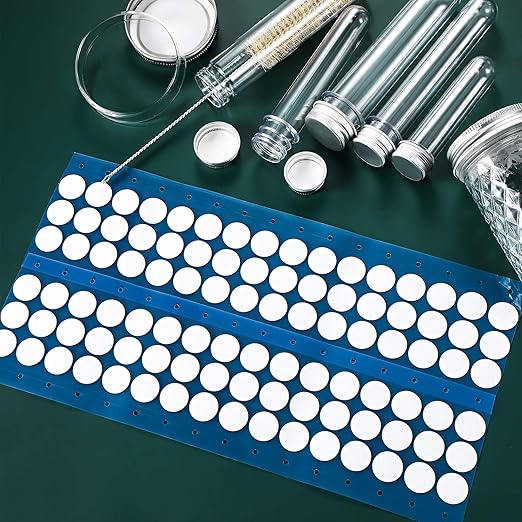 Zonon 96 Pieces Synthetic Filter Paper Stickers 20 mm 0.25 µm Filter Disc Adhesive Patch Stickers for Wide Mouth Mushroom Cultivation Mason Jar Lids