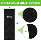 4"x12" Activated Carbon Air Vent Filters for Home, Floor Vents Filters, Floor Registers Filters,10 Pcs Charcoal Vent Filter (Black)