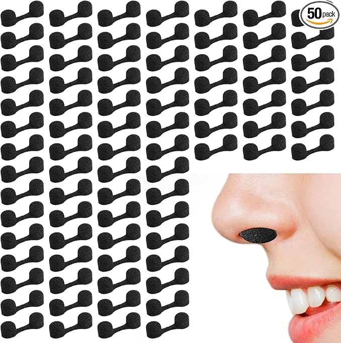 50 Pieces Nose Plug Filter Disposable Nose Dust Filters Bulk Sponge Nostril Filters for Spray Tanning Welding Dust Allergies Dust Construction Areas (Black)