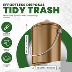 Utopia Kitchen Compost Bin for Kitchen Countertop, 1.3 Gallon Compost Bucket for Kitchen with Lid, Includes 1 Spare Charcoal Filter (Bronze)