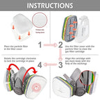 AirGearPro F-500 Multi Gas Cartridge, Carbon Filters for Reusable Respirator Gas mask G-500/M-500/G-750, Anti Dust, Anti Gas for Chemical, Industrial, Painting, DIY, Sanding Work