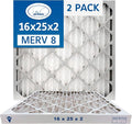 16x25x2 Air Filter MERV 8 (2-Pack) TRION Air Bear Pleated HVAC Air Filter Replacement (Actual Size: 15.50 x 24.50 x 1.75 Inches)