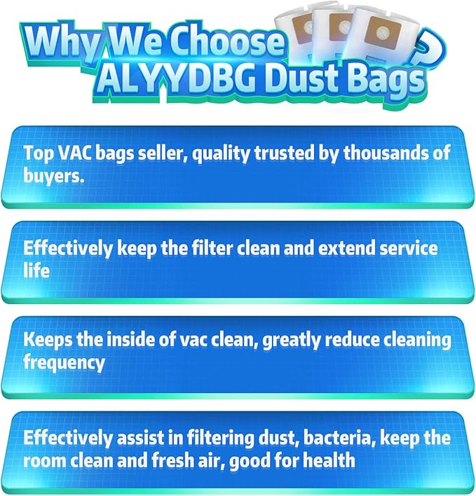 3 PCS Preferential Set 3 Gallon Vac bags, ALYYDBG Type C 90669 9066900 9066933 Disposable Collection Bags