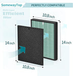 BioGS 2.0 Filters Replacement Kit Compatible with Filter Replacement SPA-550A and SPA-625A, Air Cleaner to Remove Odor for Home and Large Room, 1x H13 True HEPA and 1x Carbon