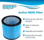 HQRP High Efficiency H13 HEPA Cartridge Filter 2-pack Replacement for Shop-vac 90340 90350 90304 90344 9034033, Fits most 4-16 Gallon Shop-Vac Wet/Dry Vacuums, Washable and Reusable, Blue