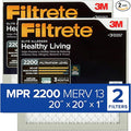 Filtrete 20x20x1 AC Furnace Air Filter, MERV 13, MPR 2200, Elite Allergen, Bacteria & Virus Filter, 3-Month Pleated 1-Inch Electrostatic Air Cleaning Filter, 2-Pack (Actual Size 19.719x19.719x0.78 in)