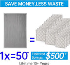 UBeesize 12x20x1 Air Filter HVAC AC Furnace Filter,MERV 8,Reusable Washable, Lasts a Lifetime,Permanent Air Filter,Breathe Fresher,Home And Office(Actual Size:11.69x19.8x0.8Inch)