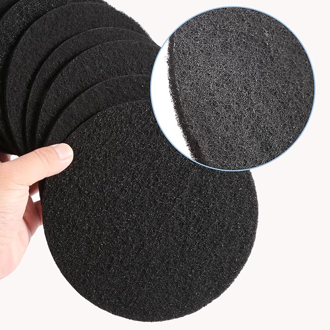 Charcoal Filters for Kitchen Compost Bin, 10 Pack Compost Filters for Countertop Bin Pail Replacement, Activated Charcoal Home Bucket Refill Sets, Round 6.7 Inch