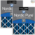 Nordic Pure 16x25x4 (Actual Size: 15 1/2 x 24 1/2 x 3 5/8) Pleated Air Filters MERV 7 Plus Carbon 2 Pack