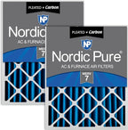 Nordic Pure 20x25x4 (Actual Size: 19 1/2 x 24 1/2 x 3 5/8) Pleated Air Filters MERV 7 Plus Carbon 2 Pack