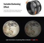 Astromania 1.25-Inch Telescope Eyepiece Filter Set(6 Pieces), Variable Grey Polarizing Filter, 5 Planetary Color Filters - Enhance Lunar Planetary Observation - Reduce Light Pollution