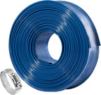 Pool Backwash Hose 1 1/2 inch × 50 ft Thicken Blue Water Discharge Pipe Lay Flat Tubing Hose for Backwash Pool Filter, Drain Pool Pond Water (1.5in-50ft, Vinyl Tubing)