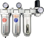 3/4" NPT SUPER DUTY Industrial Grade 4 Stages Filter Coalescing Desiccant Dryer Regulator System For Compressed Air Lines, Metal Bowls, Great For Paint Spray And Plasma Cutter (AUTO DRAIN)