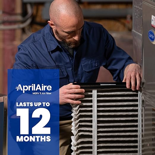 AprilAire 410 Replacement Filter for AprilAire Whole House Air Purifiers - MERV 11, Clean Air & Dust, 16x25x4 Air Filter (Pack of 8)