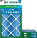 Filterbuy 8x30x1 Air Filter MERV 13 Optimal Smoke & Allergy Defense (4-Pack), Electrostatic Pleated HVAC AC Furnace Filters Replacement, Made in USA (Actual Size: 7.50 x 29.50 x 0.75)