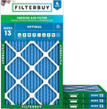Filterbuy 15x30x1 Air Filter MERV 13 Optimal Smoke & Allergy Defense (4-Pack), Electrostatic Pleated HVAC AC Furnace Filters Replacement, Made in USA (Actual Size: 14.50 x 29.50 x 0.75)